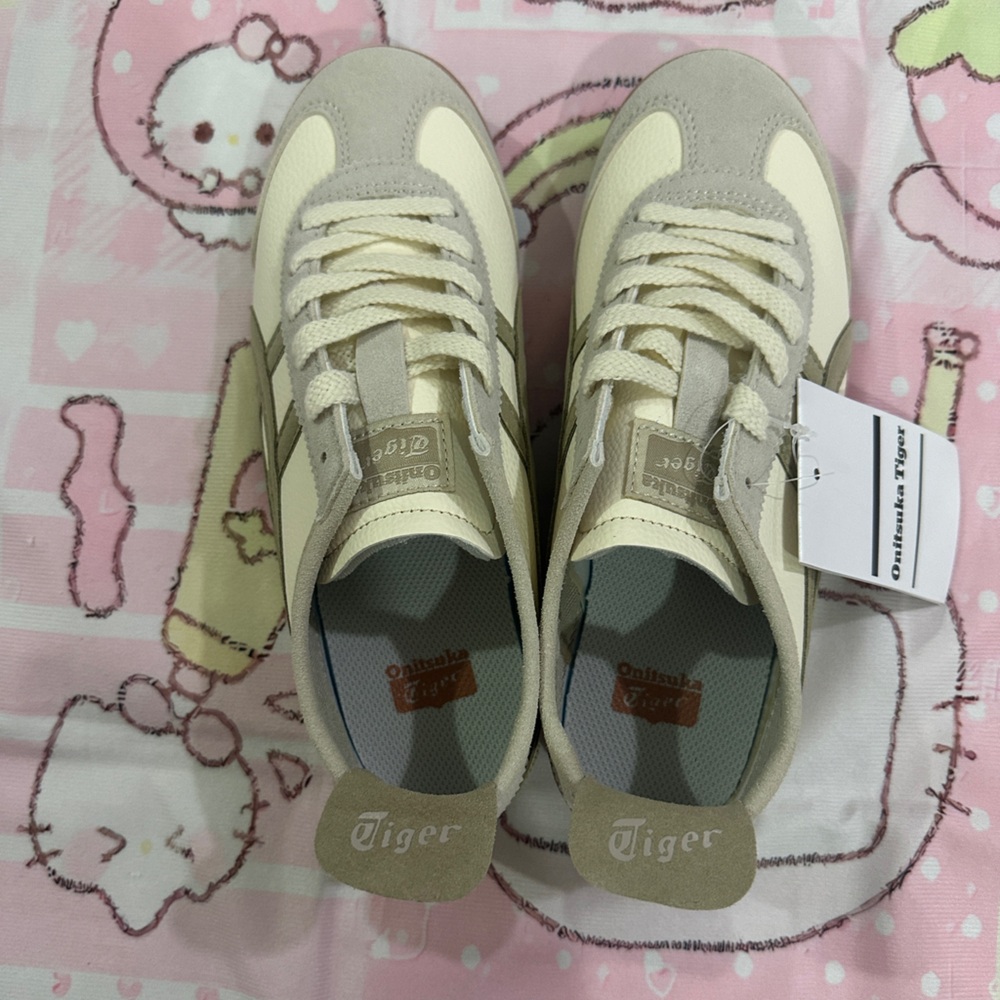 Onitsuka Tiger Beige and Cream Mexico 66 Sneakers - Picture 8 of 8